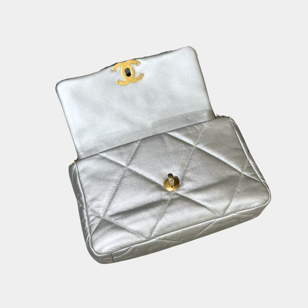 Chanel 19 Small Silver Handbag Kelly's Authentic Boutique