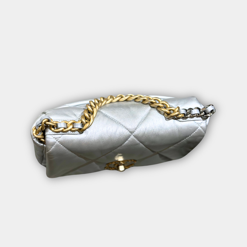 Chanel 19 Small Silver Handbag Kelly's Authentic Boutique