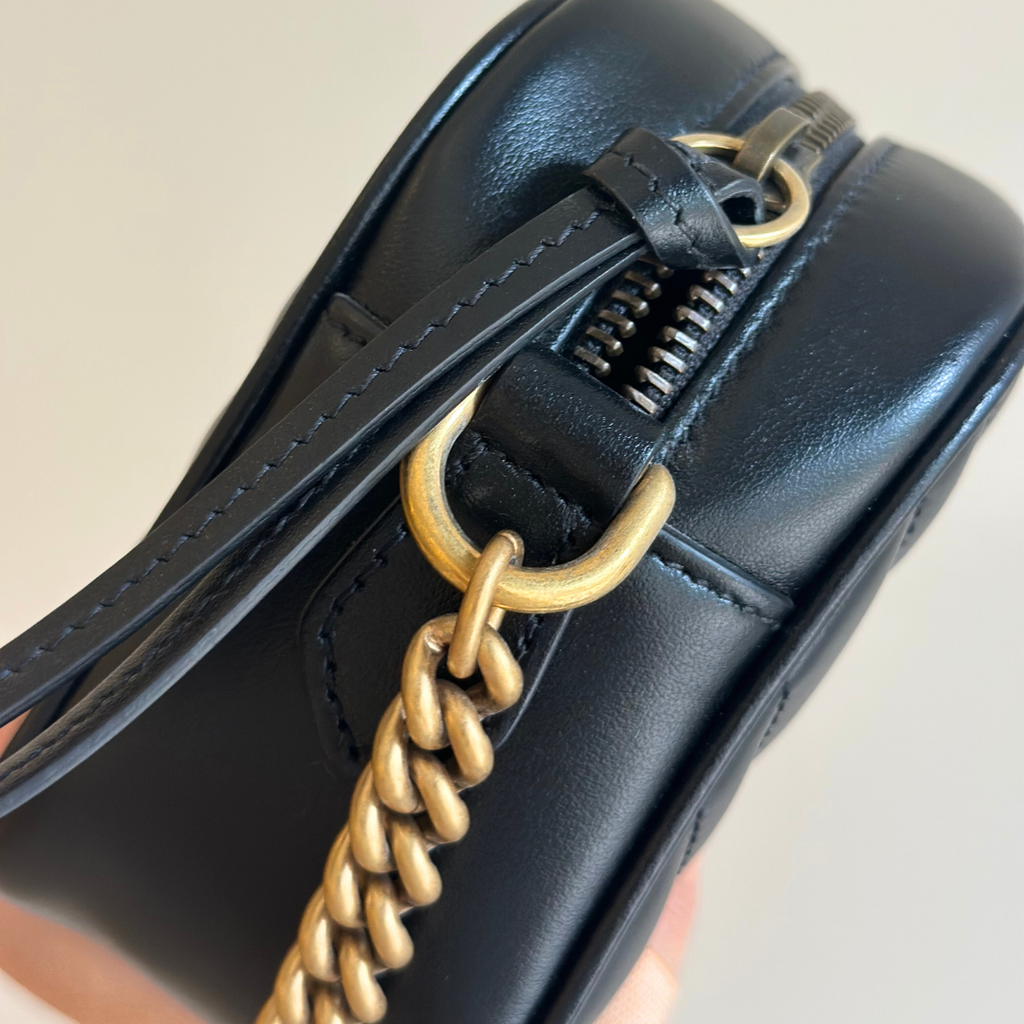 Gucci Black Marmont Mini Camera Bag Kelly's Authentic Boutique