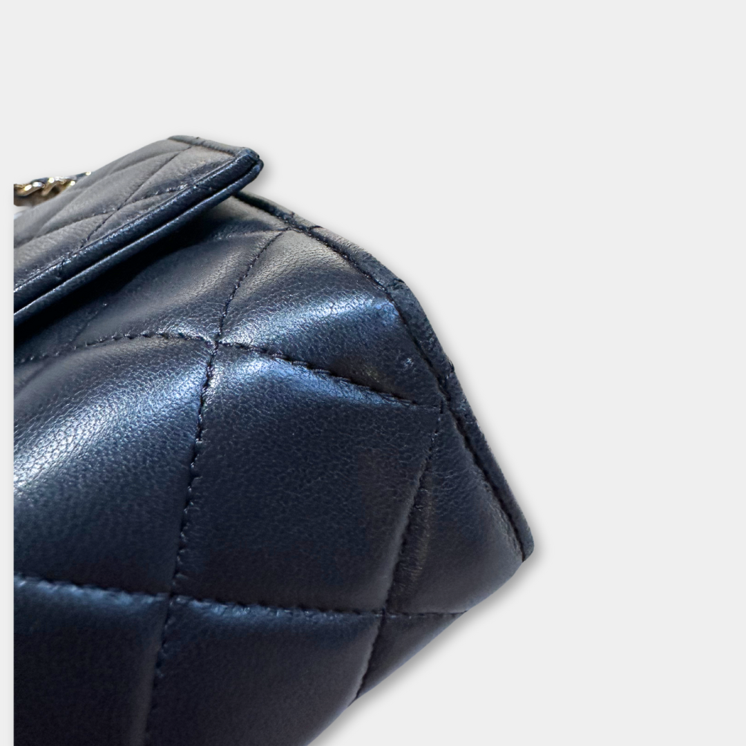 Microchipped Chanel Black 21K Gold Mini Flap Bag Kelly's Authentic Boutique