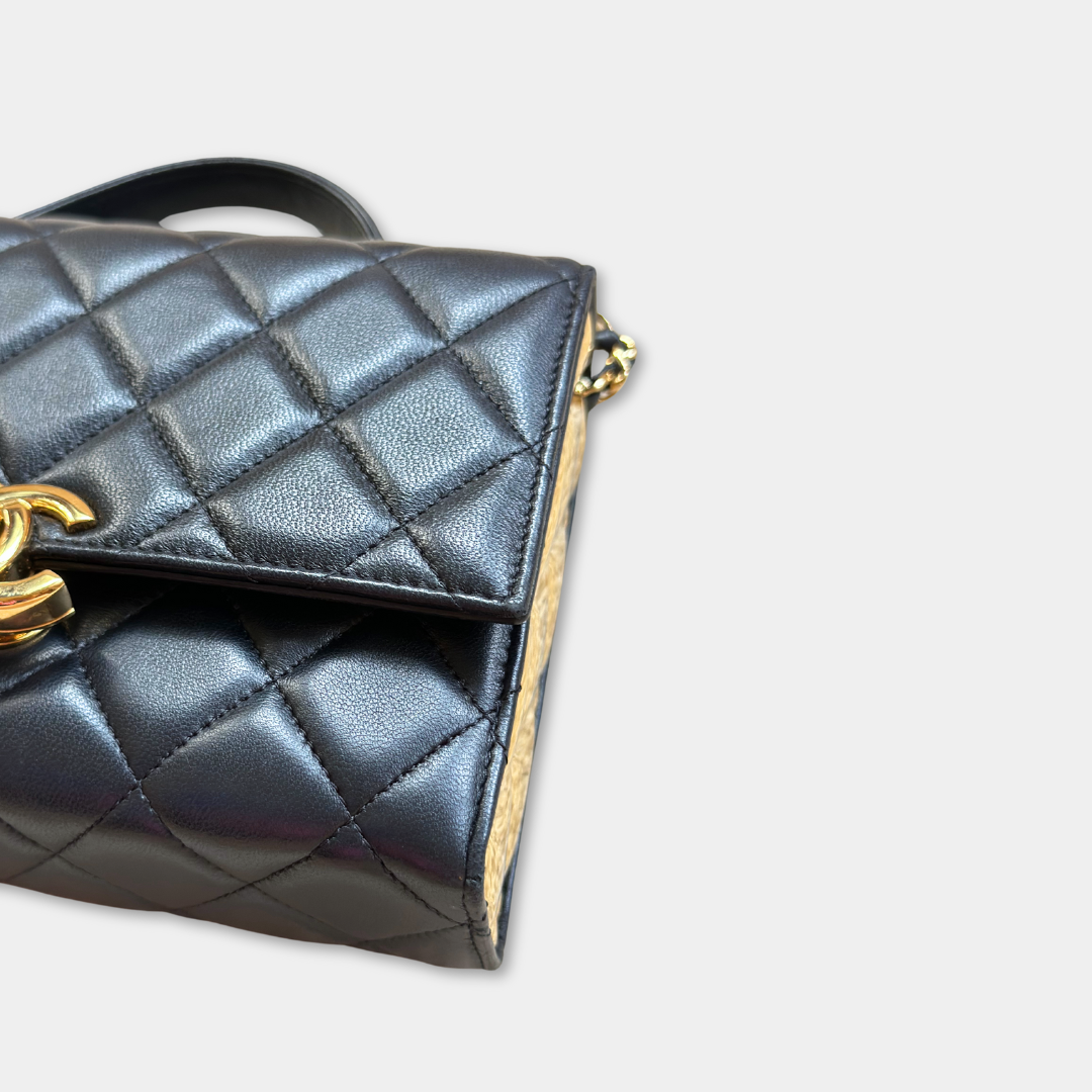 Microchipped Chanel Black 21K Gold Mini Flap Bag Kelly's Authentic Boutique