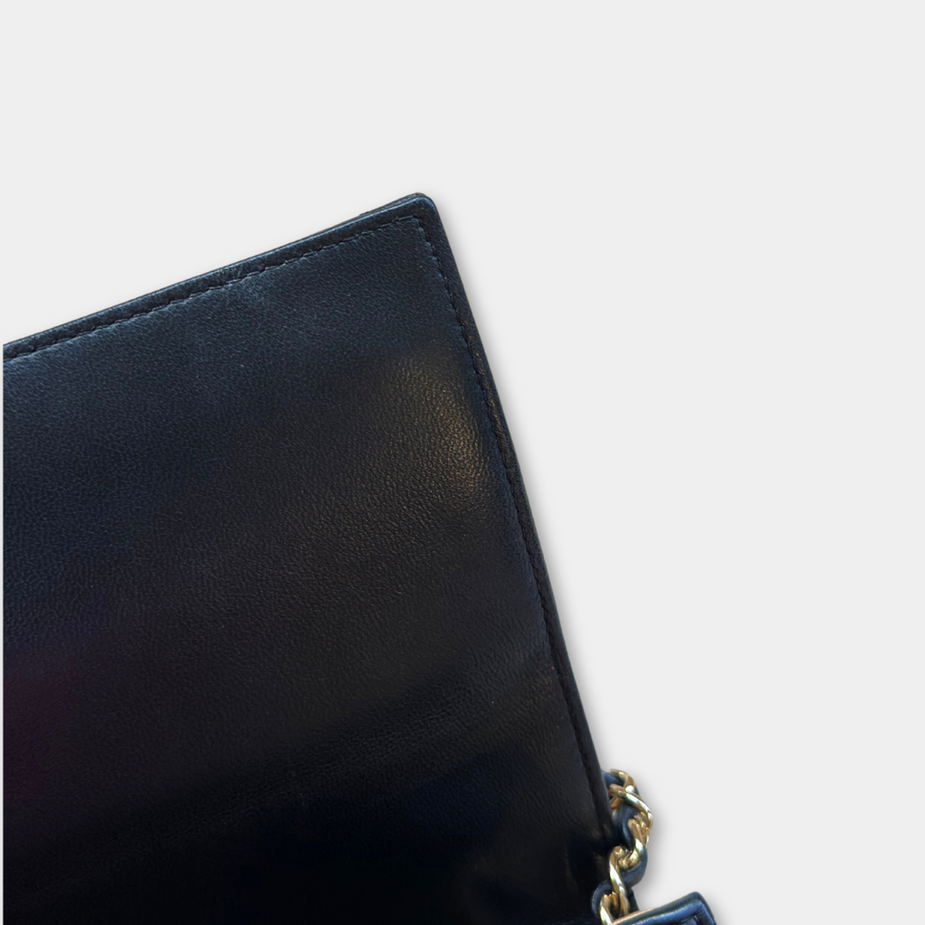 Microchipped Chanel Black 21K Gold Mini Flap Bag Kelly's Authentic Boutique