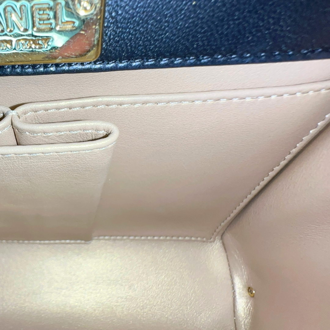 Microchipped Chanel Black 21K Gold Mini Flap Bag Kelly's Authentic Boutique