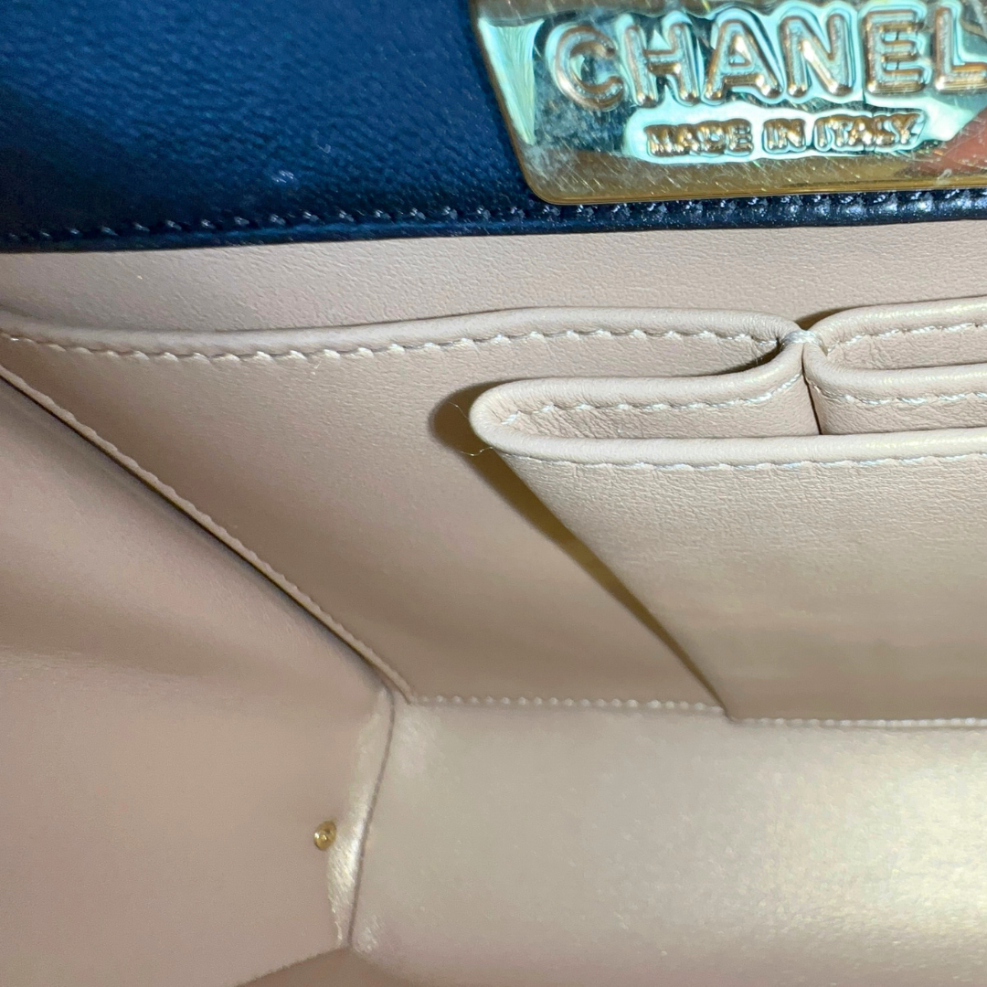 Microchipped Chanel Black 21K Gold Mini Flap Bag Kelly's Authentic Boutique