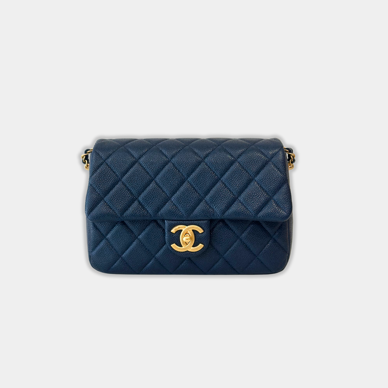 Chanel Microchipped Navy 21A Mini Rectangular Caviar Flap Bag with GHW Kelly's Authentic Boutique