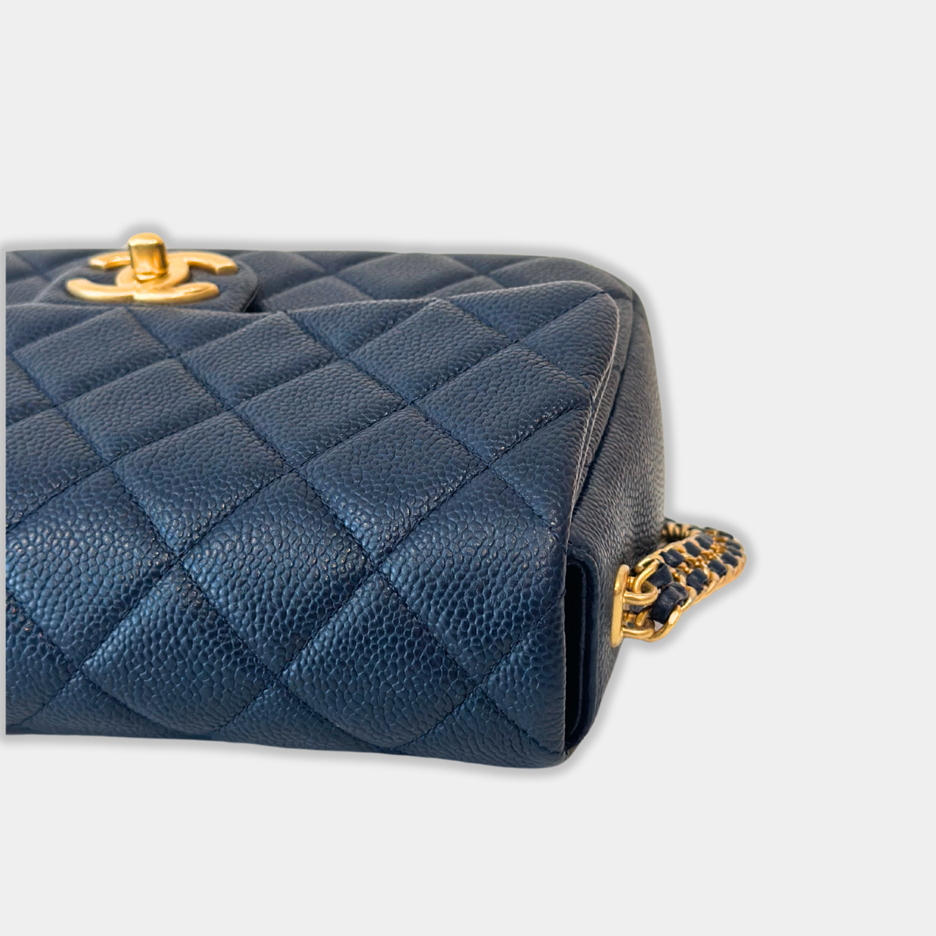Chanel Microchipped Navy 21A Mini Rectangular Caviar Flap Bag with GHW Kelly's Authentic Boutique