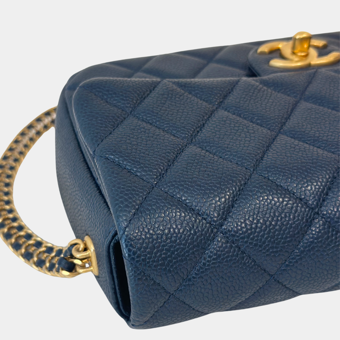 Chanel Microchipped Navy 21A Mini Rectangular Caviar Flap Bag with GHW Kelly's Authentic Boutique