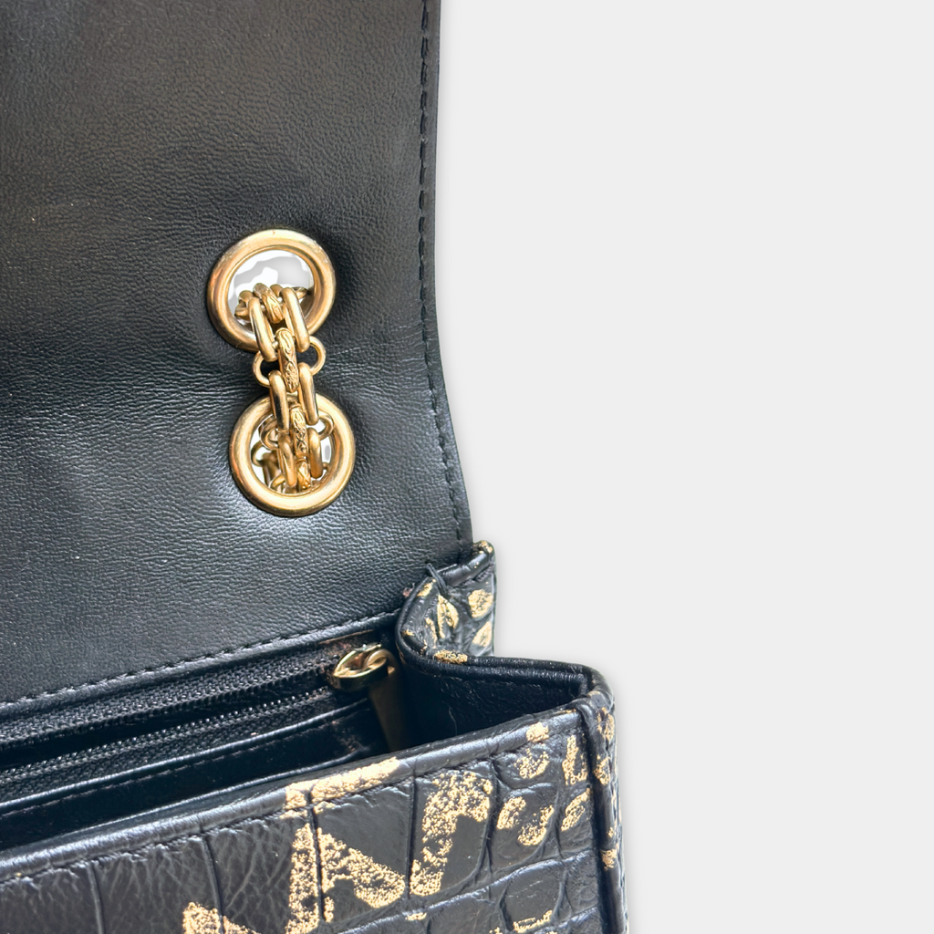 Limited Mini Reissue 2.55 Rectangular Metiers D’art  Croc Embossed Graffiti Flap Bag Kelly's Authentic Boutique
