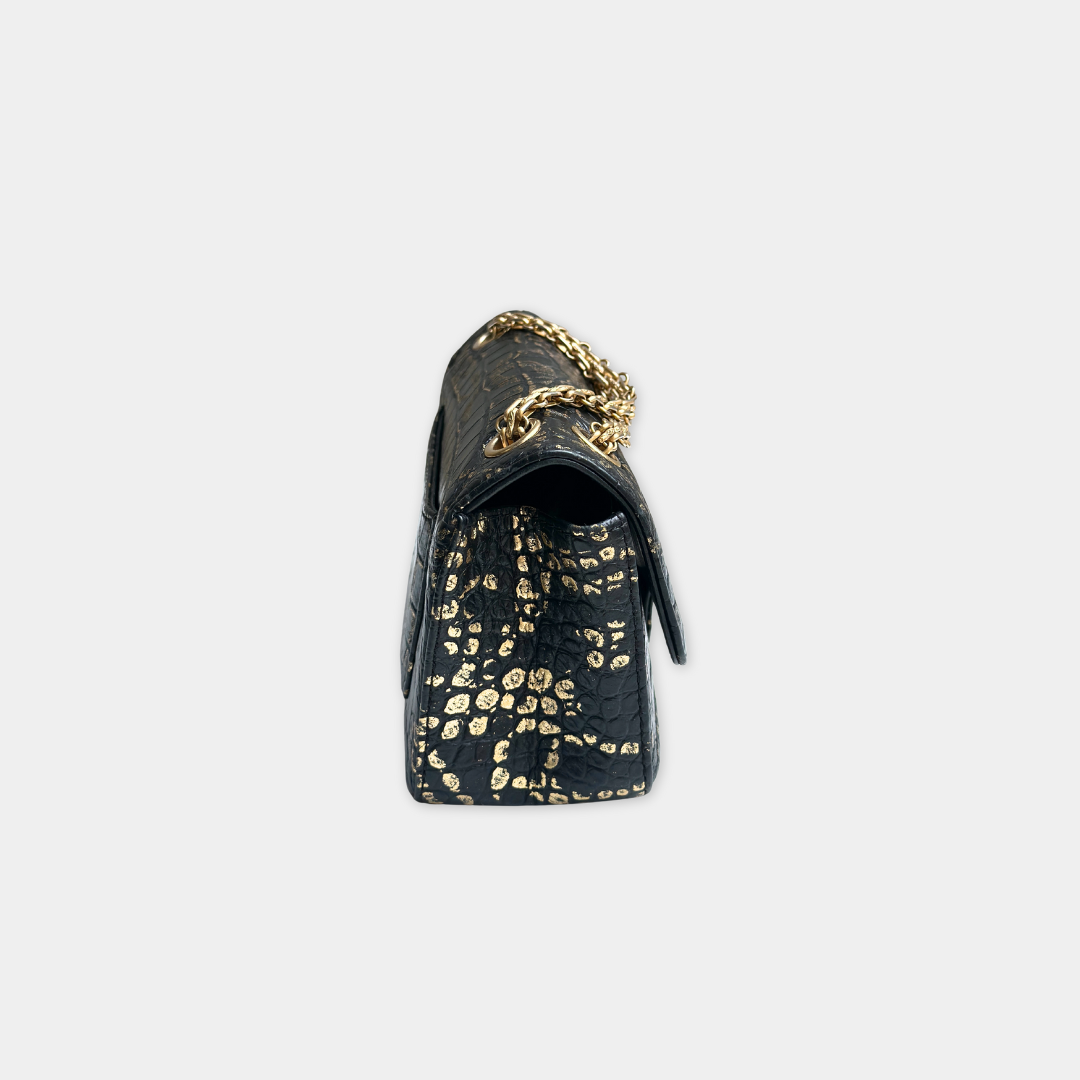 Limited Mini Reissue 2.55 Rectangular Metiers D’art  Croc Embossed Graffiti Flap Bag Kelly's Authentic Boutique