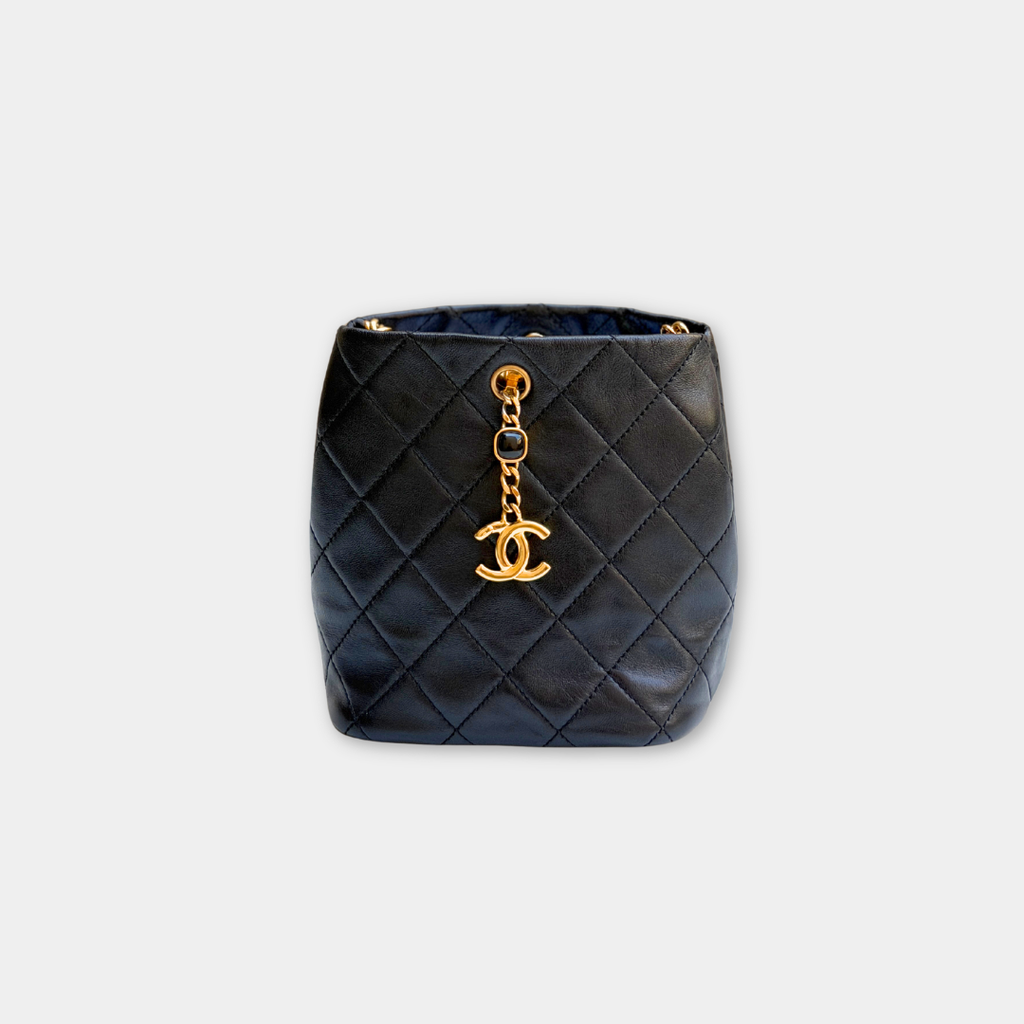 Chanel 22B Microchip Pearl Lambskin Mini Bucket Bag Kelly's Authentic Boutique