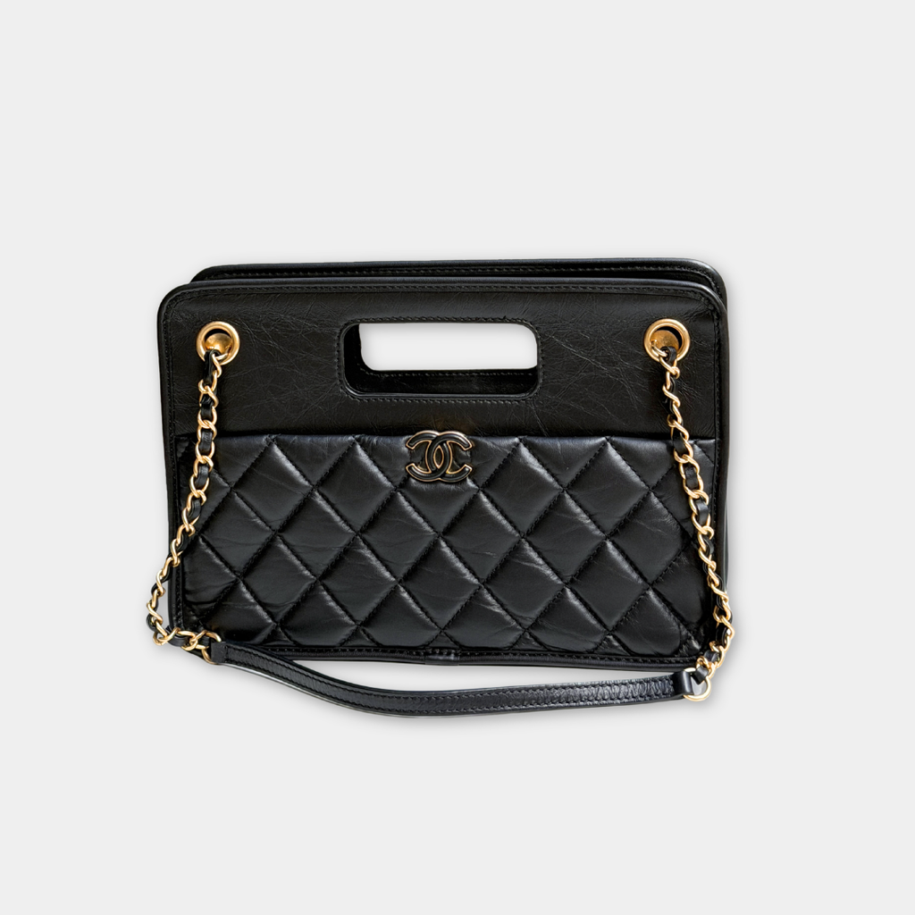 Chanel 23S Microchip Clutch Bag With Chain Calfskin Kelly's Authentic Boutique