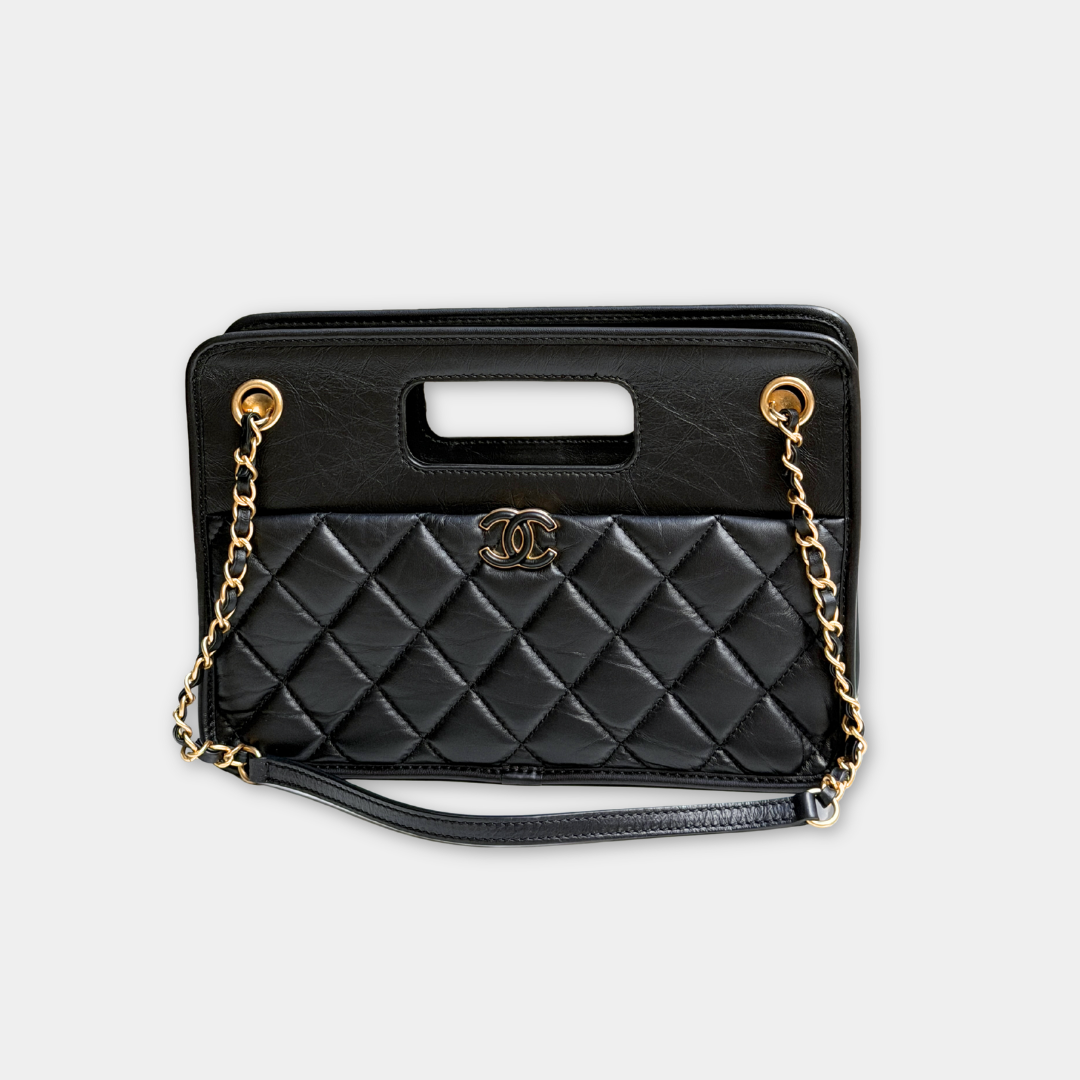 Chanel 23S Microchip Clutch Bag With Chain Calfskin Kelly's Authentic Boutique