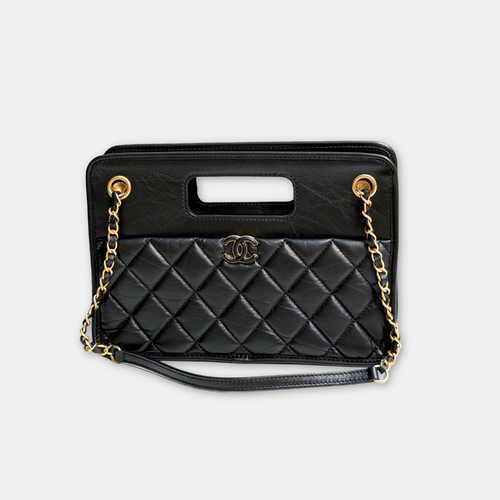 Chanel 23S Microchip Clutch Bag With Chain Calfskin Kelly's Authentic Boutique