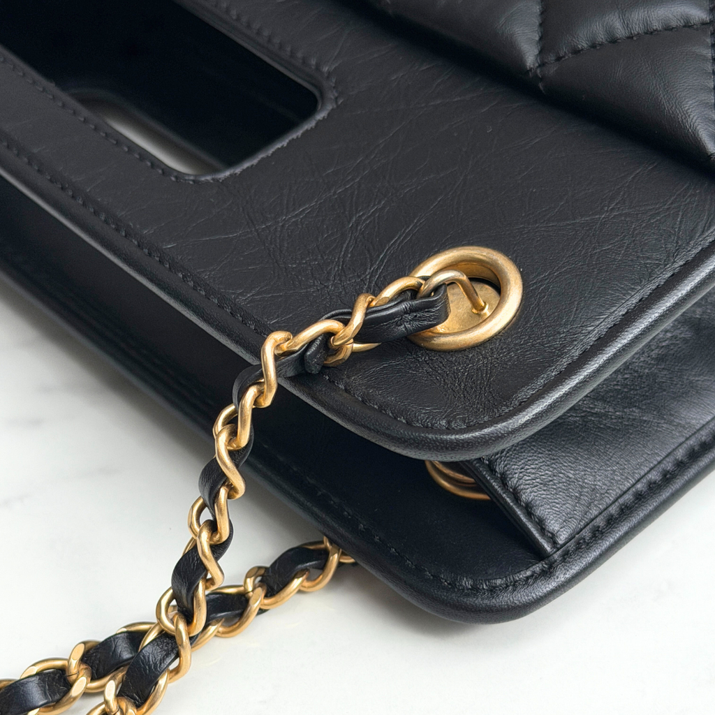 Chanel 23S Microchip Clutch Bag With Chain Calfskin Kelly's Authentic Boutique