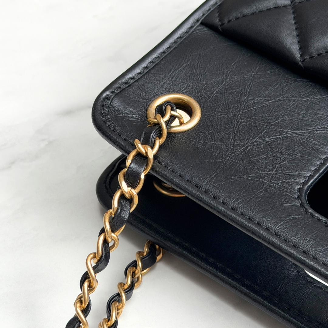 Chanel 23S Microchip Clutch Bag With Chain Calfskin Kelly's Authentic Boutique