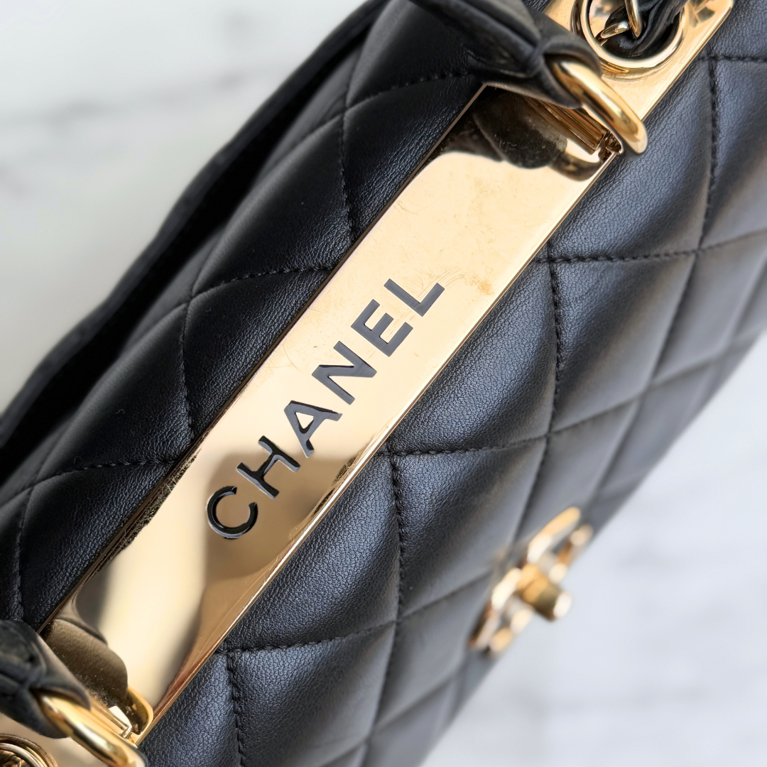 Chanel Black Small Trendy Top Handle Bag Kelly's Authentic Boutique