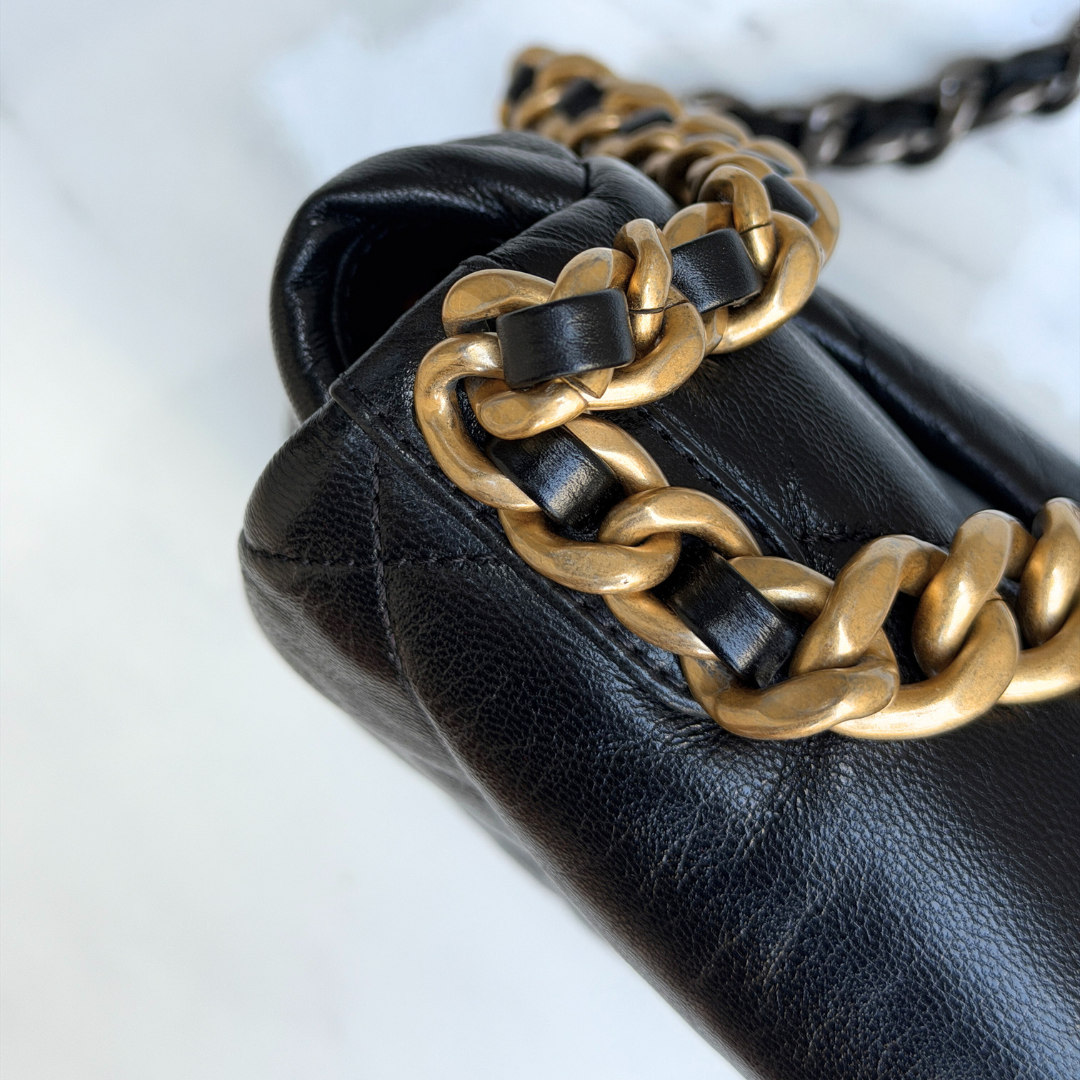 Chanel Black Small Goatskin 19 Bag Kelly's Authentic Boutique