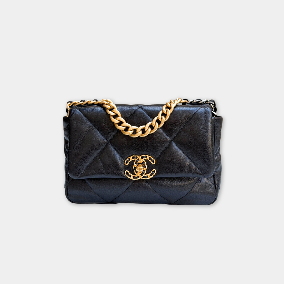 Chanel Black Small Goatskin 19 Bag Kelly's Authentic Boutique