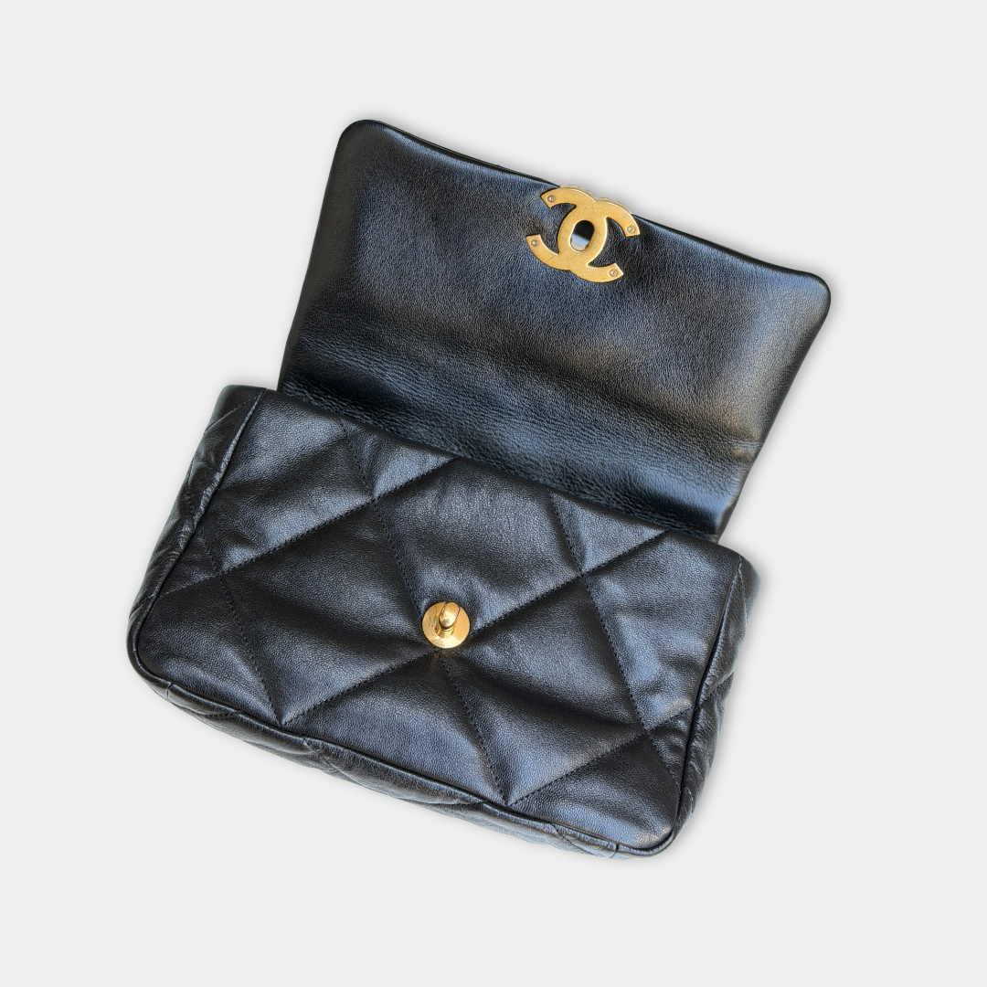 Chanel Black Small Goatskin 19 Bag Kelly's Authentic Boutique