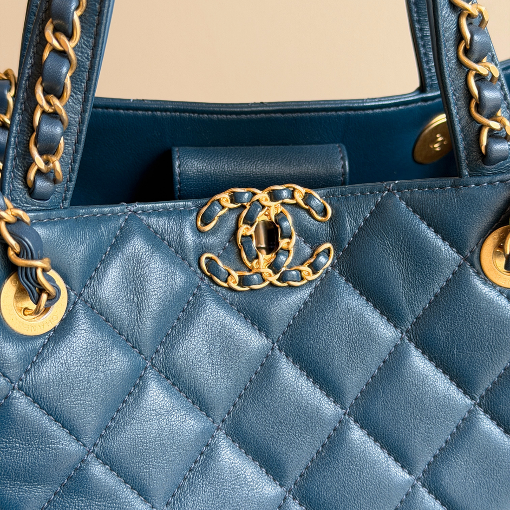 Chanel Lambskin 19 2-Way Shopping Tote Bag Kelly's Authentic Boutique