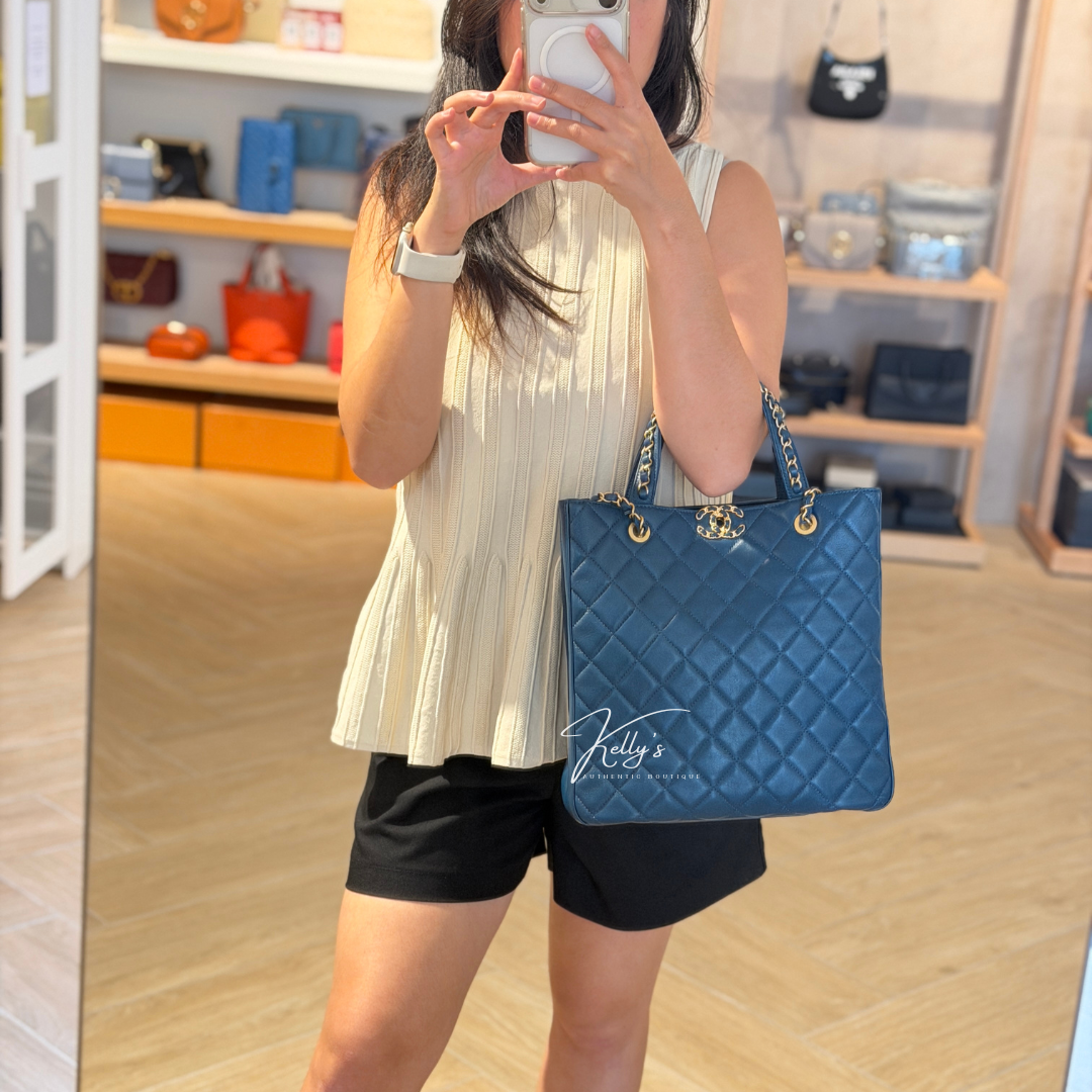 Chanel Lambskin 19 2-Way Shopping Tote Bag Kelly's Authentic Boutique