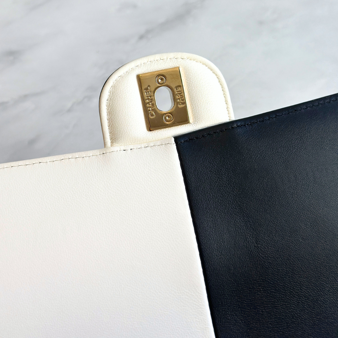 Chanel Microchip 2023 Patchwork Bi-colour Medium Flap Bag Kelly's Authentic Boutique