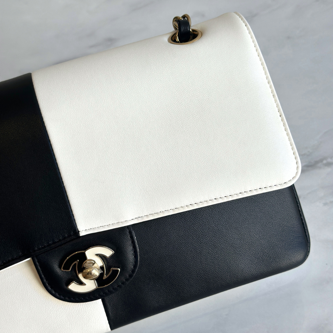 Chanel Microchip 2023 Patchwork Bi-colour Medium Flap Bag Kelly's Authentic Boutique