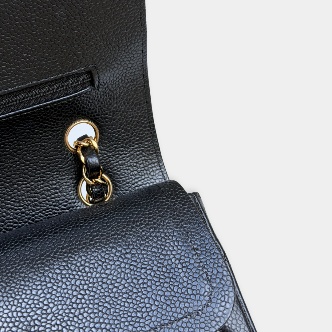 Chanel Microchip Black Caviar Medium Classic Flap Bag (Year 2023) Kelly's Authentic Boutique