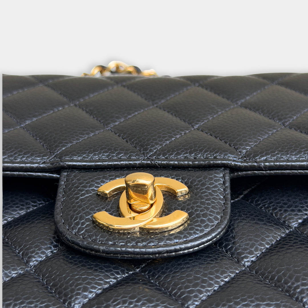 Chanel Microchip Black Caviar Medium Classic Flap Bag (Year 2023) Kelly's Authentic Boutique
