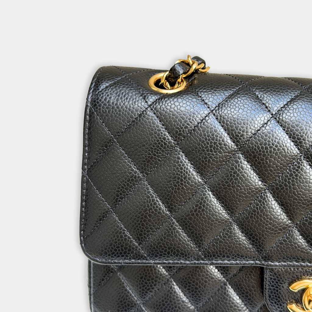 Chanel Microchip Black Caviar Medium Classic Flap Bag (Year 2023) Kelly's Authentic Boutique