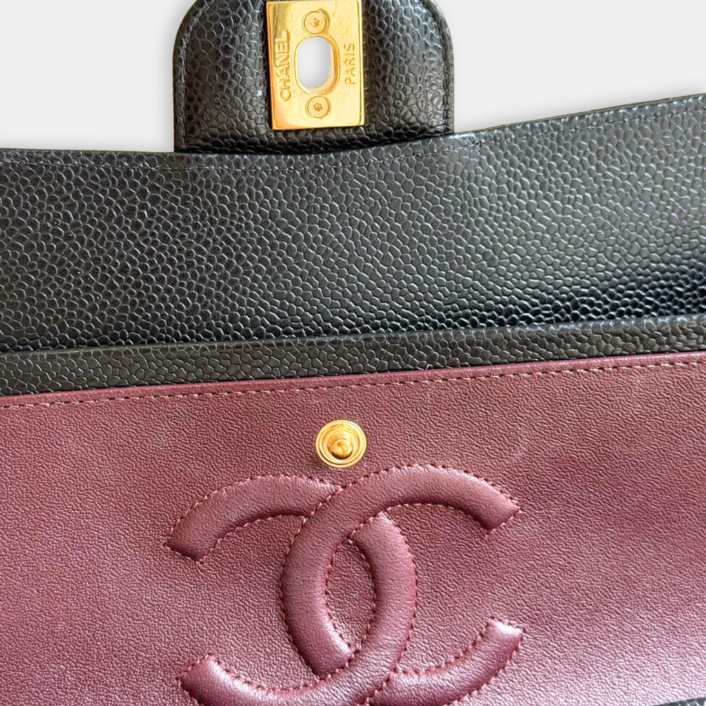 Chanel Microchip Black Caviar Medium Classic Flap Bag (Year 2023) Kelly's Authentic Boutique