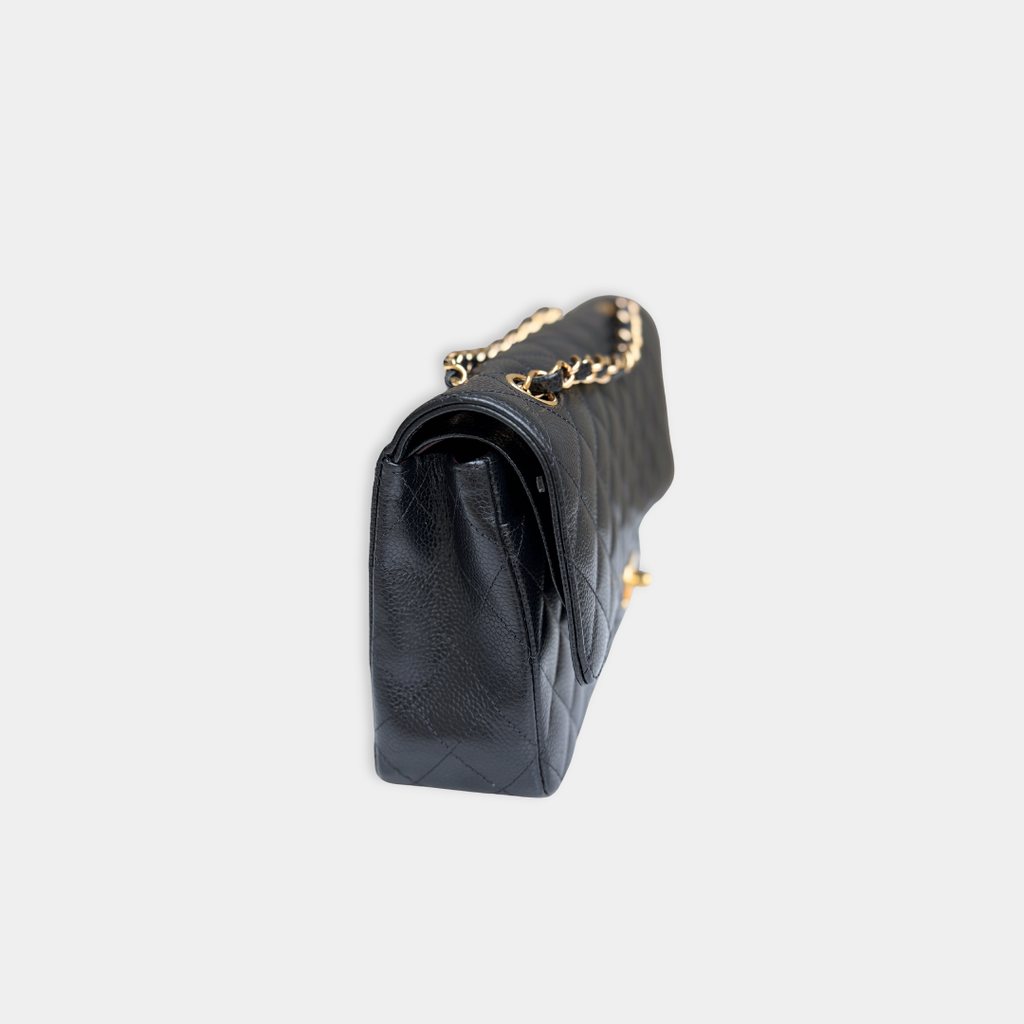 Chanel Microchip Black Caviar Medium Classic Flap Bag (Year 2023) Kelly's Authentic Boutique