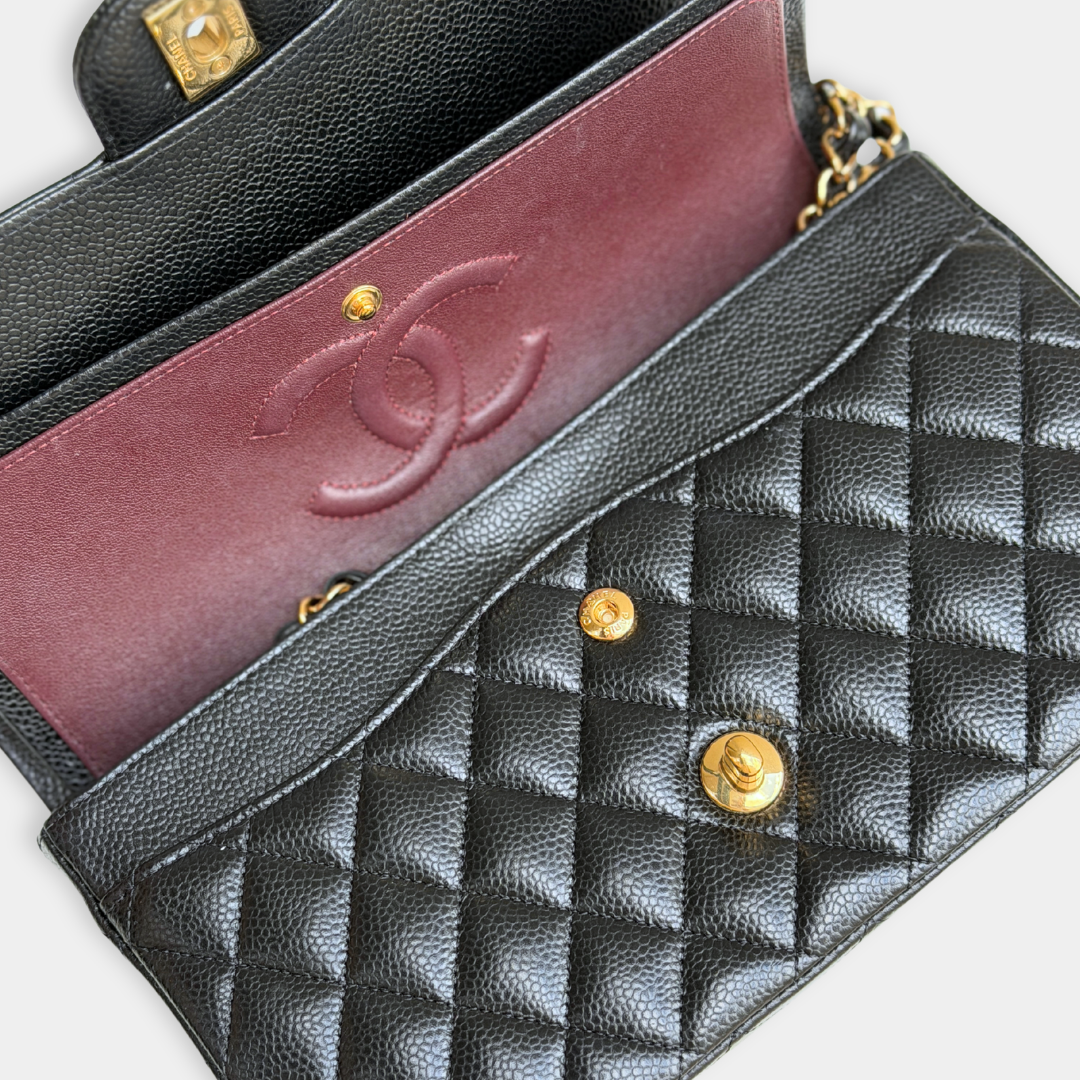 Chanel Microchip Black Caviar Medium Classic Flap Bag (Year 2023) Kelly's Authentic Boutique