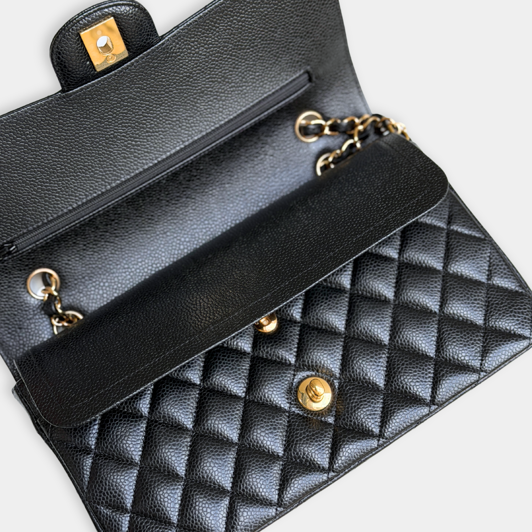 Chanel Microchip Black Caviar Medium Classic Flap Bag (Year 2023) Kelly's Authentic Boutique