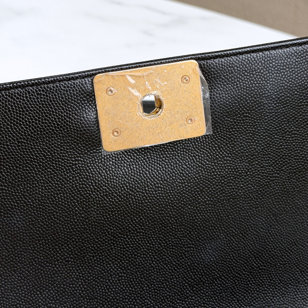 Chanel Old Medium Black Caviar Boy Bag Kelly's Authentic Boutique