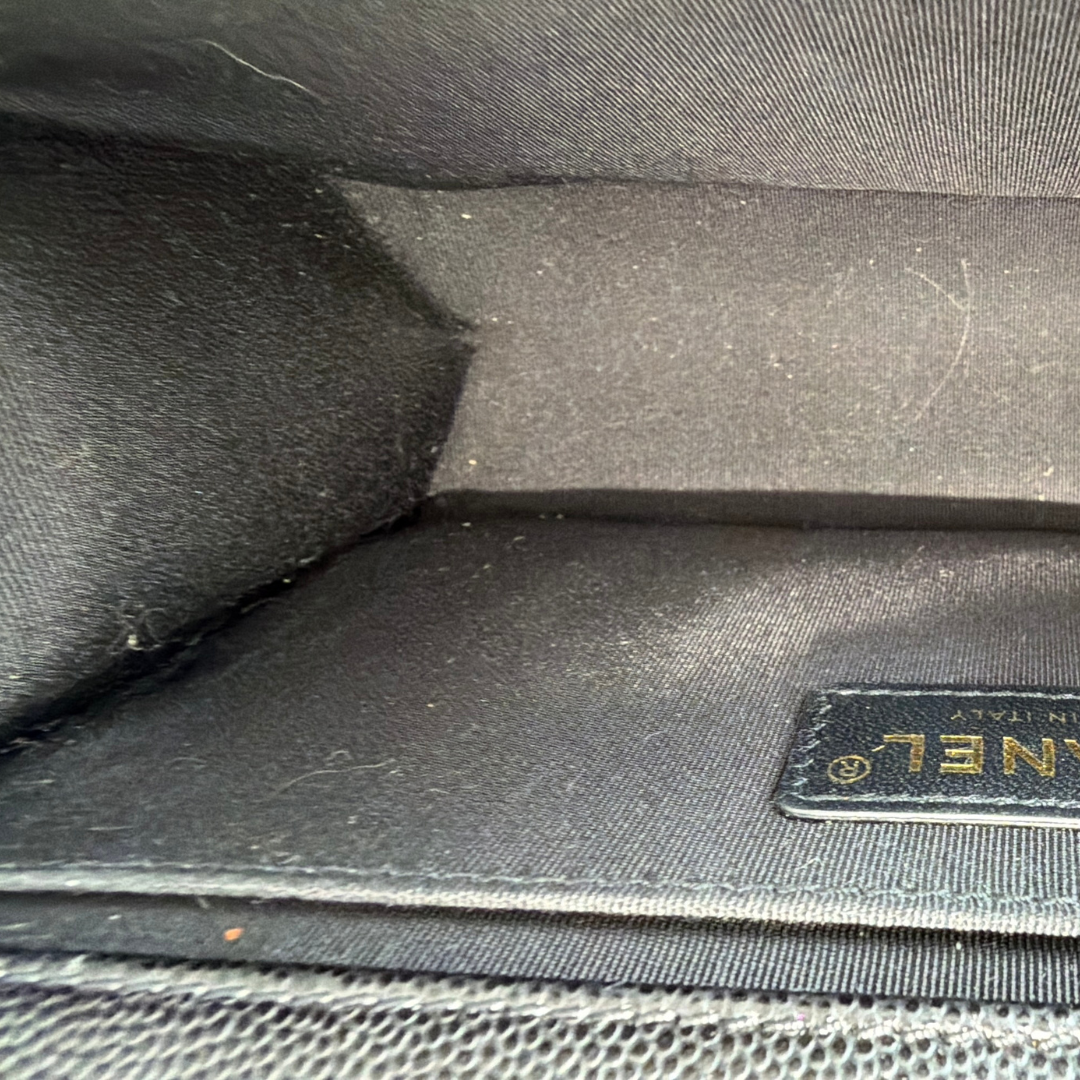 Chanel Old Medium Black Caviar Boy Bag Kelly's Authentic Boutique