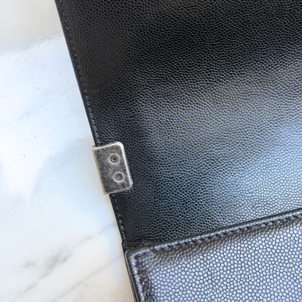 Chanel Old Medium Caviar Chevron Boy Bag Kelly's Authentic Boutique