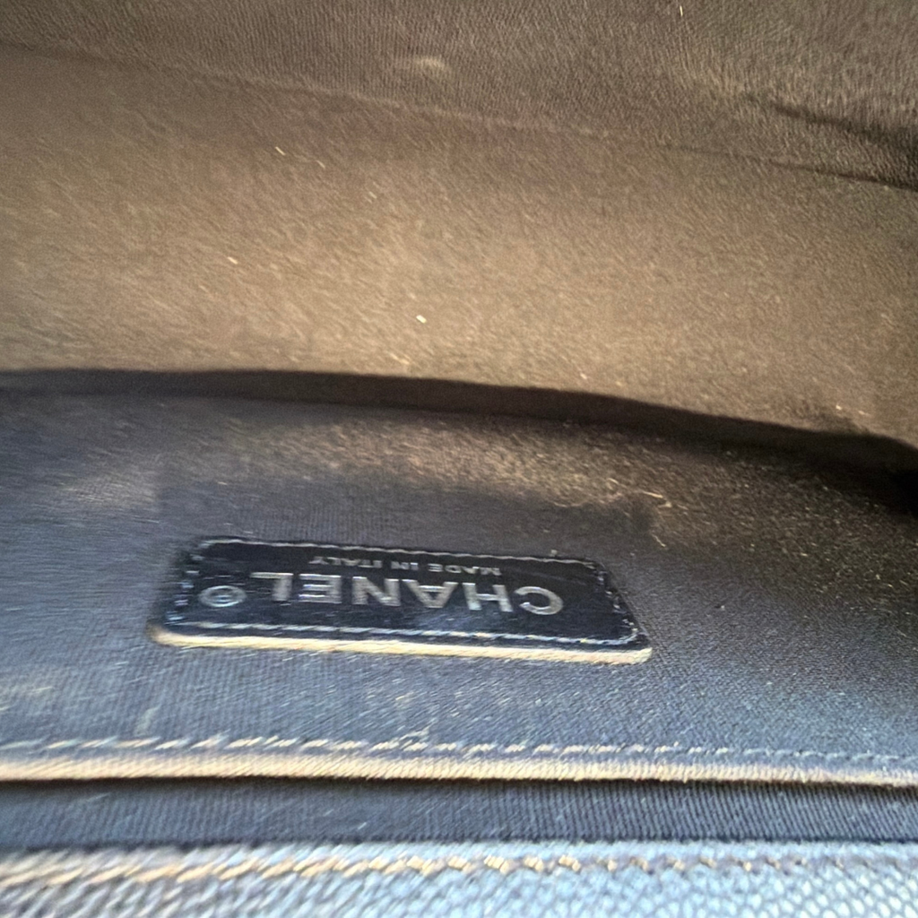 Chanel Old Medium Caviar Chevron Boy Bag Kelly's Authentic Boutique