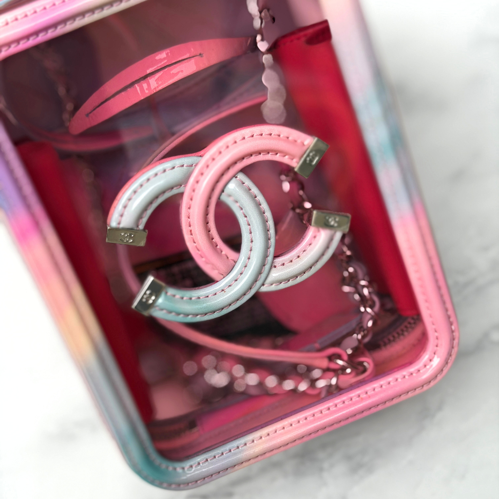 Chanel Rainbow Vertical PVC Filigree Vanity Bag Kelly's Authentic Boutique