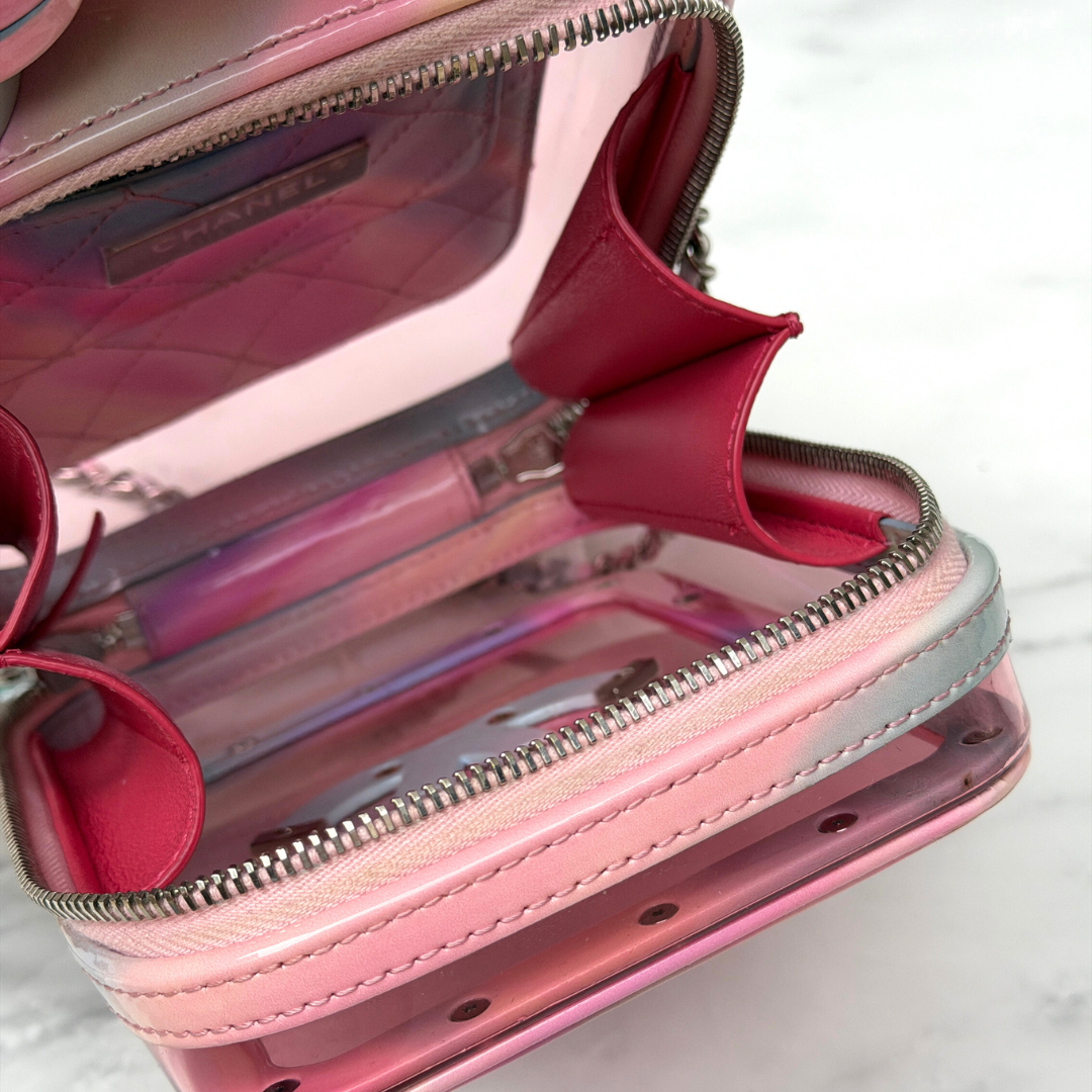 Chanel Rainbow Vertical PVC Filigree Vanity Bag Kelly's Authentic Boutique