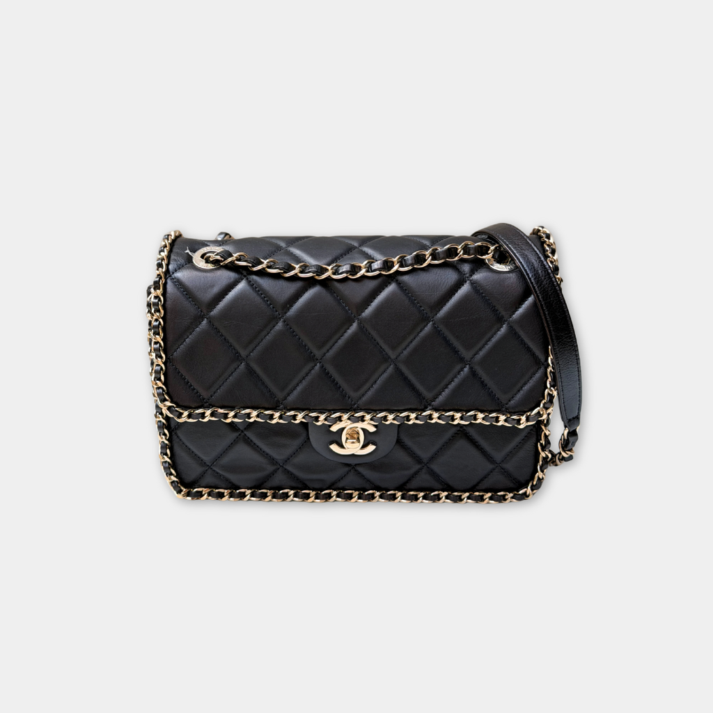 Chanel Running Chain Around Lambskin Medium Flap Bag Kelly's Authentic Boutique