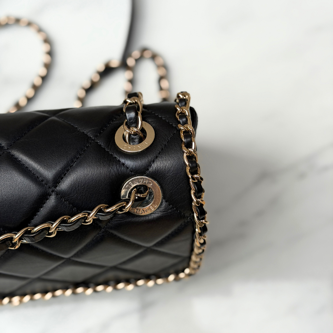 Chanel Running Chain Around Lambskin Medium Flap Bag Kelly's Authentic Boutique