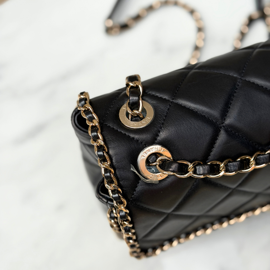 Chanel Running Chain Around Lambskin Medium Flap Bag Kelly's Authentic Boutique