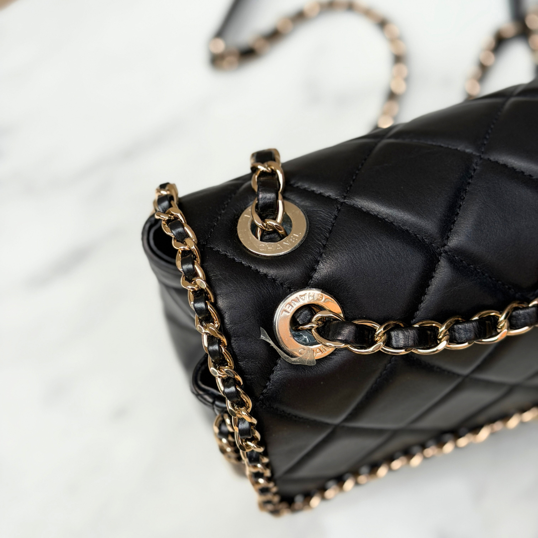 Chanel Running Chain Around Lambskin Medium Flap Bag Kelly's Authentic Boutique