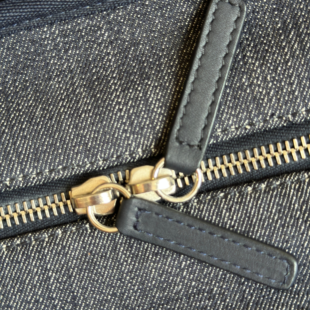 Chanel Small Denim Blue Deauville Bowling Bag Kelly's Authentic Boutique