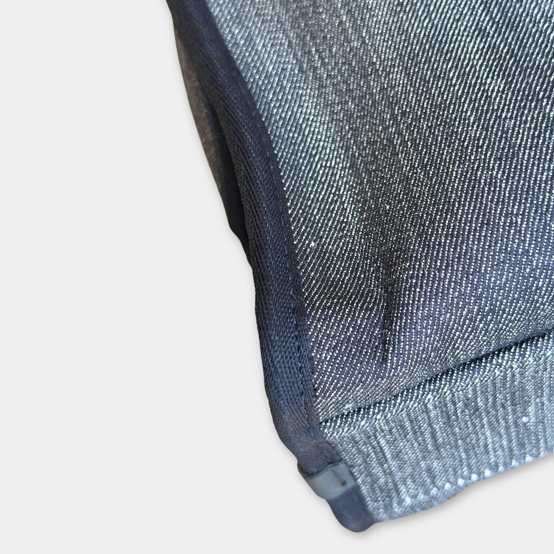 Chanel Small Denim Blue Deauville Bowling Bag Kelly's Authentic Boutique