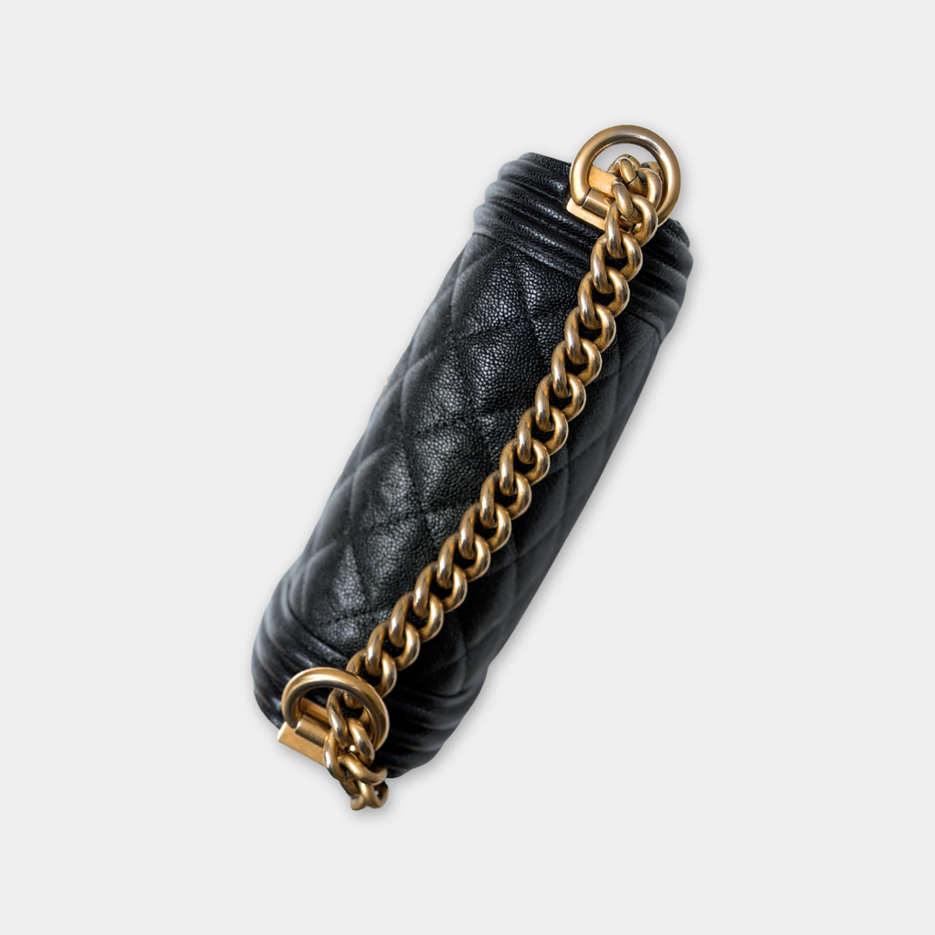 Chanel Vertical Black Caviar Boy Bag Kelly's Authentic Boutique