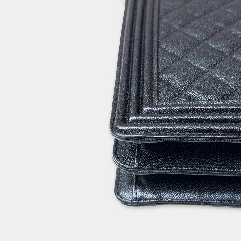 Chanel Vertical Black Caviar Boy Bag Kelly's Authentic Boutique