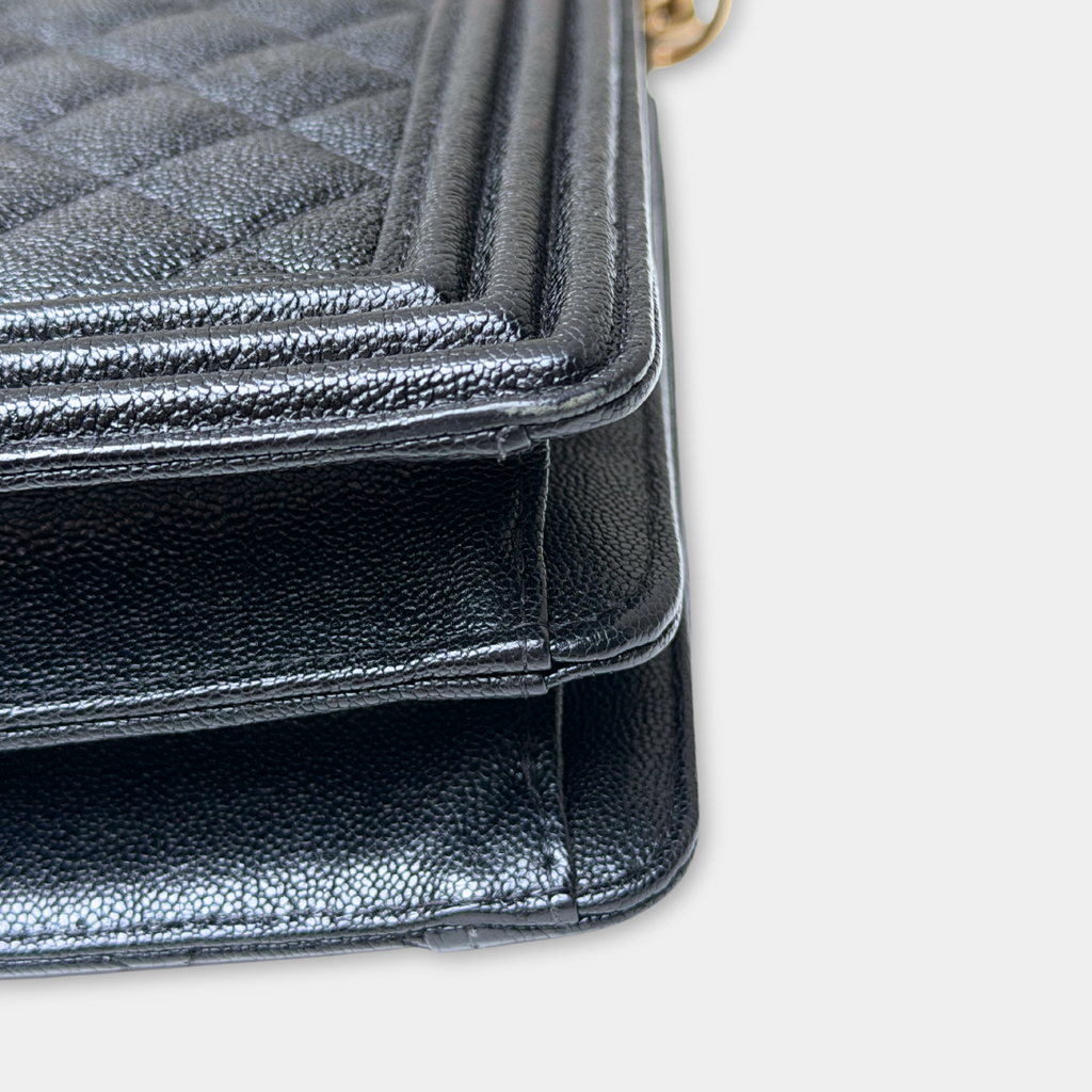 Chanel Vertical Black Caviar Boy Bag Kelly's Authentic Boutique