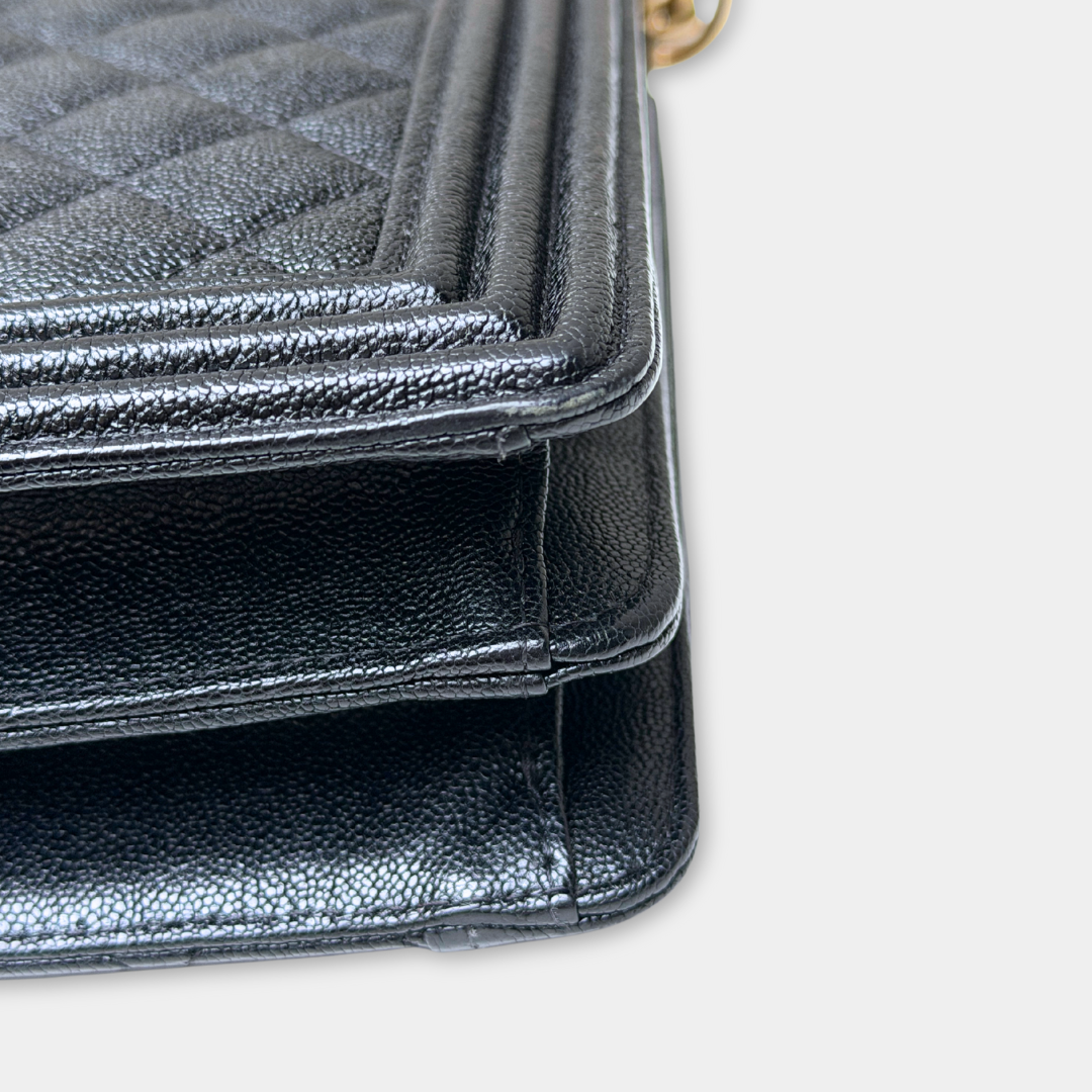 Chanel Vertical Black Caviar Boy Bag Kelly's Authentic Boutique